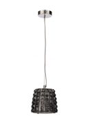 25239-SMK  Moy Single Pendant Smoke, Chrome/smoke, IP44, G9 LED Included